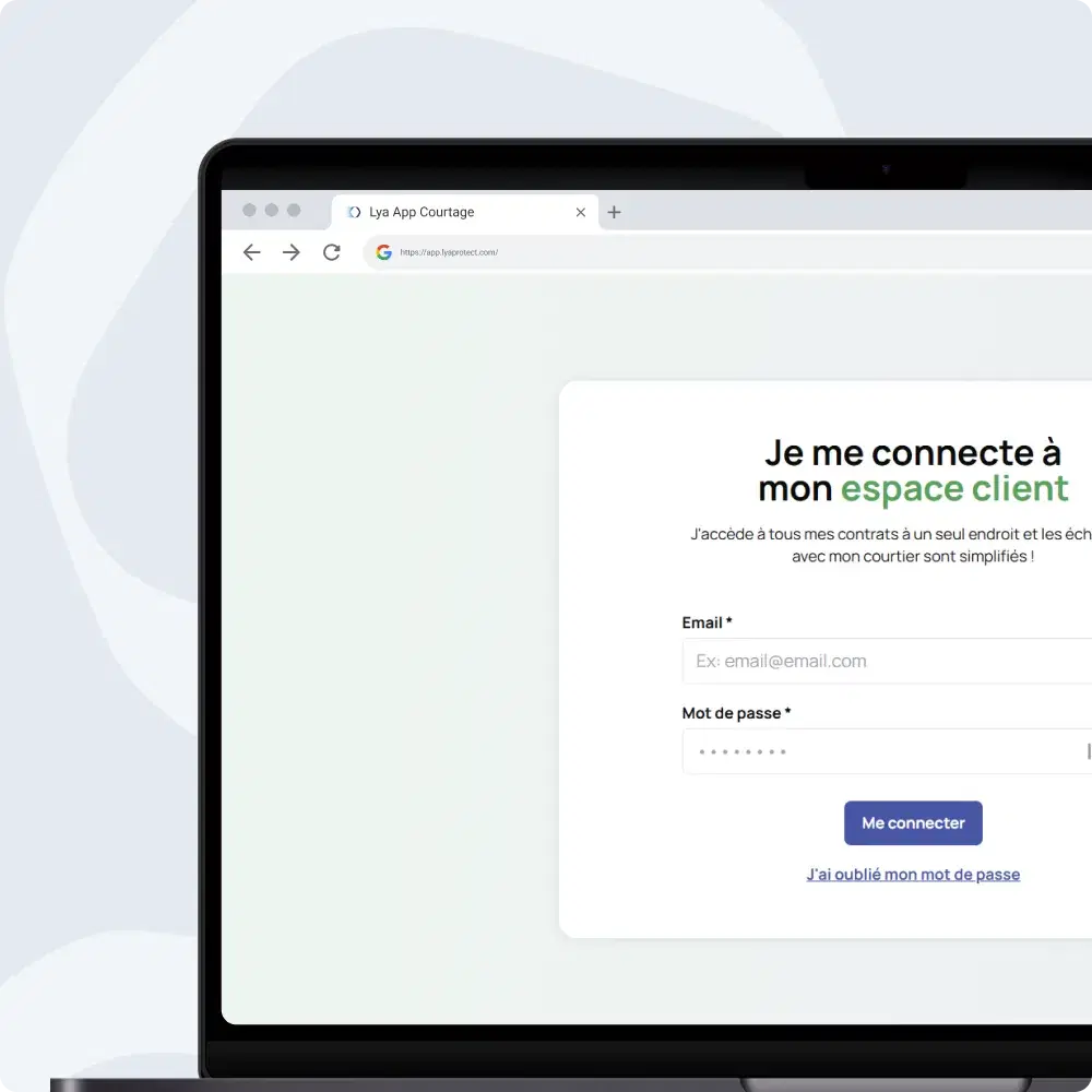 Interface portail client particuliers - Connexion sécurisée et authentification