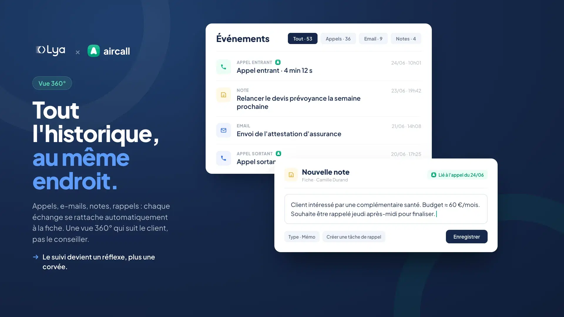 Historique des appels journalisés dans Lya