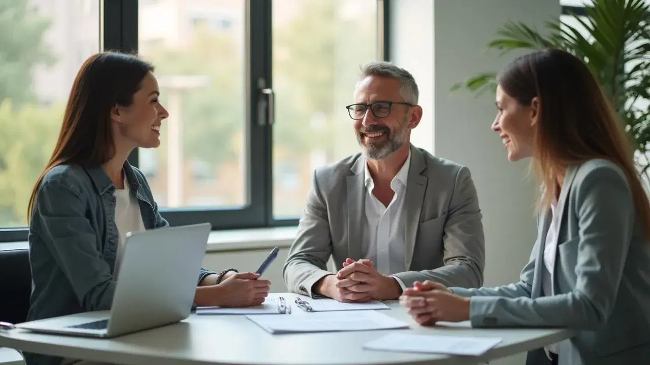 Conseil en assurance santé particulier - Rencontre professionnelle entre courtier et clients
