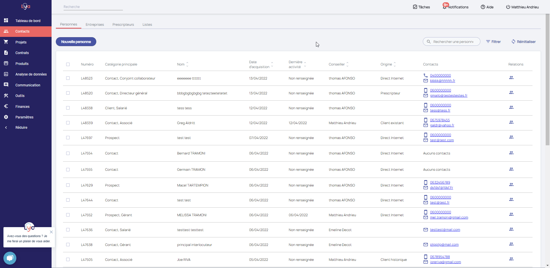 GIF Menu et fiche contact GIF Menu et fiche contact