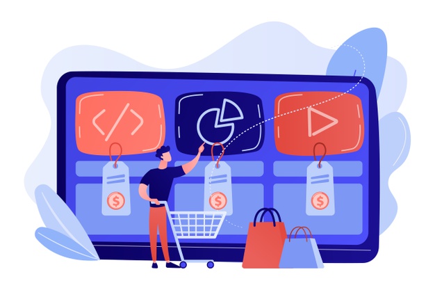 client-panier-achat-service-numerique-ligne-marche-services-numeriques-solution-numerique-prete-illustration-concept-cadre-marche-ligne_335657-2527